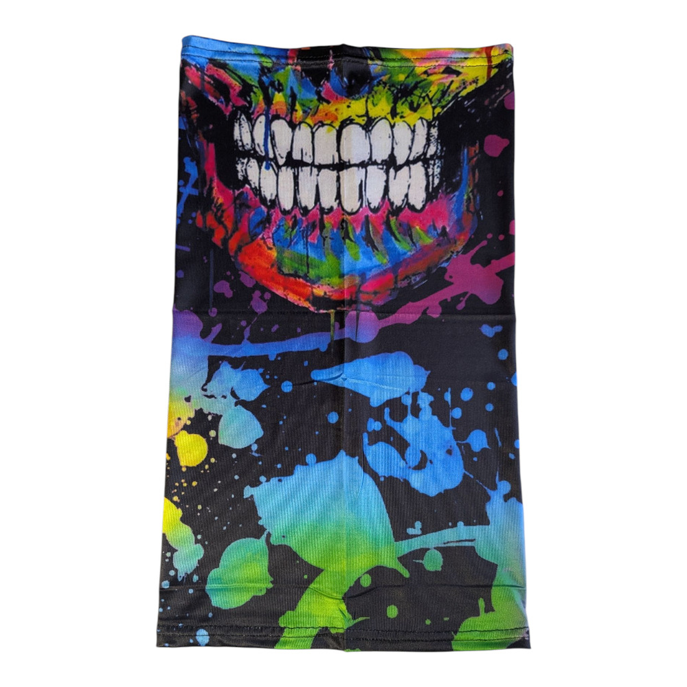 Neck Gaiter - Fishing Mask - Bandana - Sun Wind Dust Protection - Skull Smile